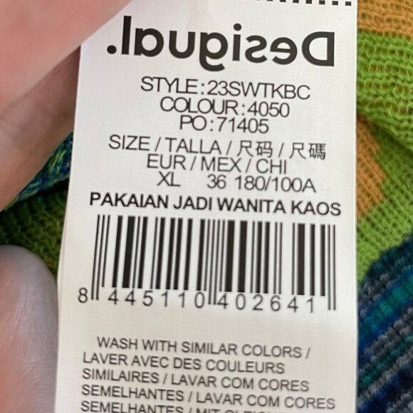 Desigual Knit Slvless Cotton Viscose Abstract Print Tank Top Multi Color M/L - Picture 9 of 11